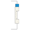 Kit stipiti (SP.125), coprifili e finiture scorrevole POP spessore parete effettiva 161 - 190mm - DECENTRATO - LAMINATO BIANCO OPACO
