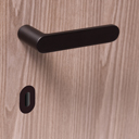 Maniglia PURE (collezione Nuda di Verum Italy) battente con rosetta chiave - NERO OPACA