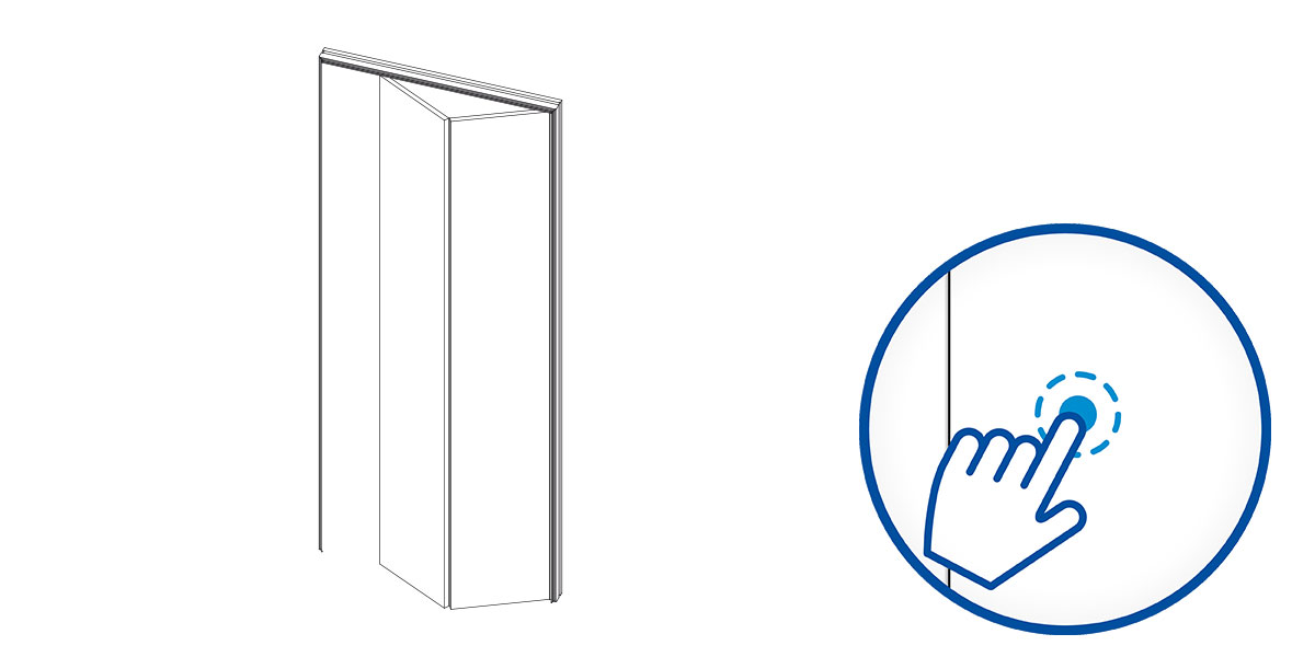 ANTE SYNTESIS AREO PER INTERNO - A LIBRO (apertura a destra) 3 LATI - LAVORAZIONE PUSH TO OPEN 700x2100