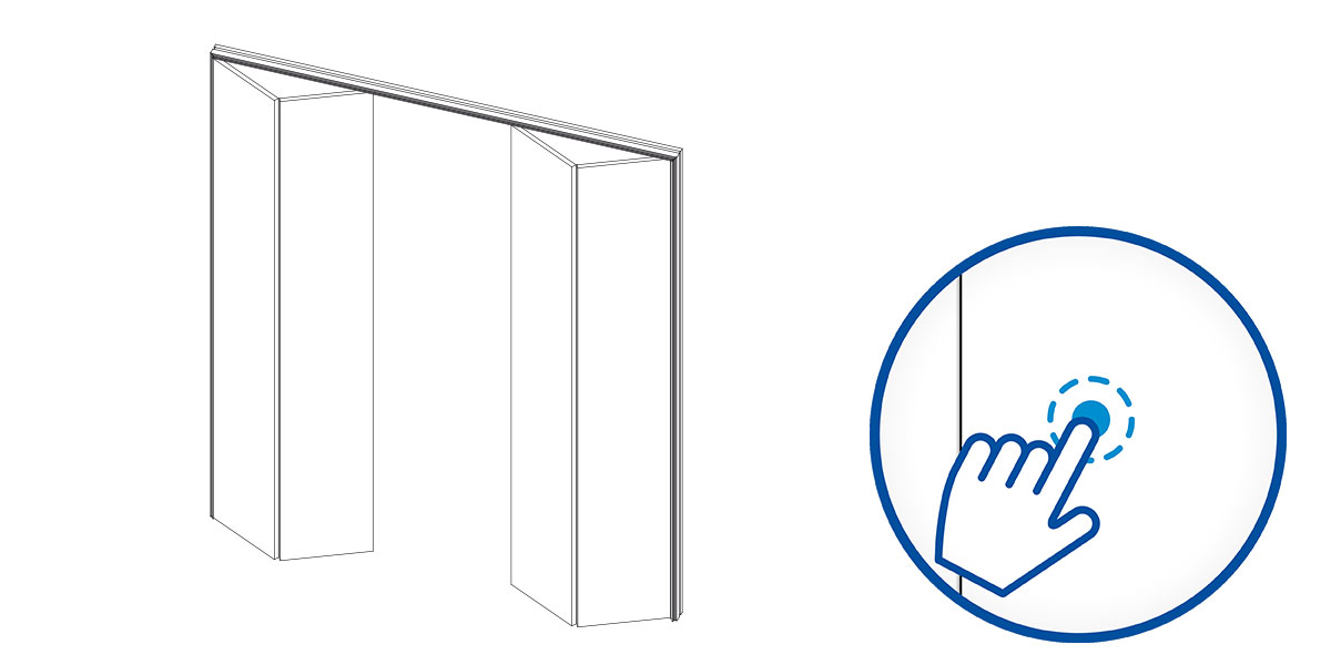 ANTE SYNTESIS AREO PER INTERNO - A LIBRO DOPPIO 3 LATI - LAVORAZIONE PUSH TO OPEN 1200x2100